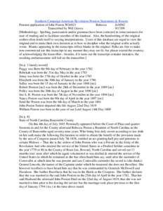 Southern Campaign American Revolution Pension Statements & Rosters Pension application of John Poston W26923 Rebecca fn30NC Transcribed by Will Graves[removed]