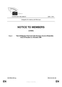 [removed]EUROPEAN PARLIAMENT Delegation for relations with Mercosur  NOTICE TO MEMBERS