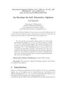 International Journal of Algebra, Vol. 7, 2013, no. 10, [removed]HIKARI Ltd, www.m-hikari.com http://dx.doi.org[removed]ija[removed]