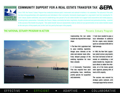 United States Environmental Protection Agency / Easement / Transfer tax / East End / Suffolk County /  New York / Tax / Public economics / Business / Money / Geography of Long Island / Real property law / National Estuary Program