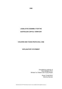 2008  LEGISLATIVE ASSEMBLY FOR THE AUSTRALIAN CAPITAL TERRITORY  CHILDREN AND YOUNG PEOPLE BILL 2008