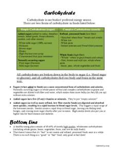 What’s Complex About Carbohydrates