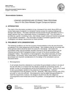 State of Illinois Pat Quinn, Governor Illinois Environmental Protection Agency Douglas P. Scott, Director  Bioremediation Guidance