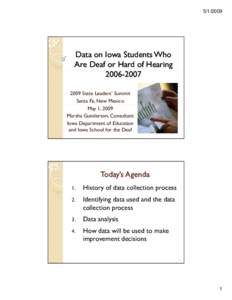 Microsoft PowerPoint - Iowa Data Presentation National Summit 2009