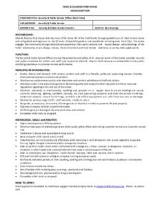 EDSEL & ELEANOR FORD HOUSE JOB DESCRIPTION POSITION TITLE: Security & Public Service Officer (Part-Time) DEPARTMENT: Security & Public Service REPORTS TO: