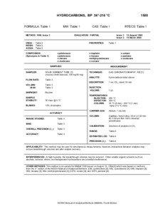 HYDROCARBONS, BP 36°-216 °C FORMULA: Table 1