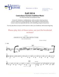 !  Fall$2014$ Contrabass$Clarinet$Audition$Music$