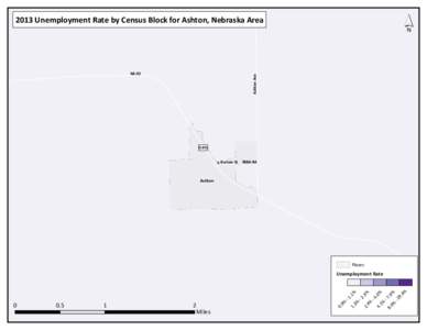 ´  2013 Unemployment Rate by Census Block for Ashton, Nebraska Area Ashton Ave