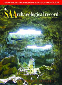 73rd annual meeting submissions deadline: september 5, 2007  the SAA