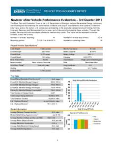 Navistar eStar Vehicle Performance Evaluation - 3rd Quarter 2013