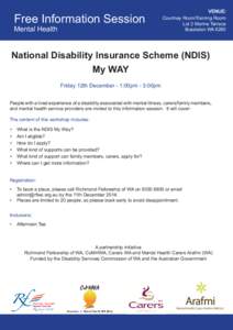 Caregiver / Mental disorder / Disability / Carers rights movement / Family / Health / Medicine