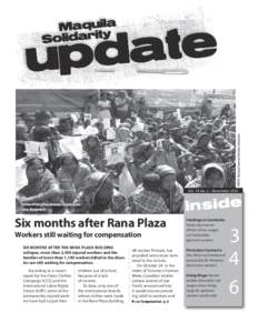 PHOTO: National Garment Workers Federation Vol. 18 No. 2 • November 2013 inside  Victims of Rana Plaza demand compensation