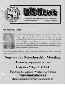 A Newsletter for Members & Friends of the l£Dua BistoritaJ Society  Setpember/October 2003 Volume 21, Number 5