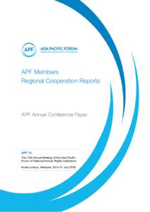 APF Members Regional Cooperation Reports APF Annual Conference Paper  APF 13