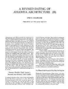 A REVISED DATING OF AYUDHYA ARCHITECTURE (II) PIRIYA KRAIRIKSH
