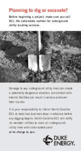 [removed]North Carolina Call Before You Dig Bill Insert - 04/11F