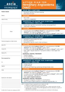 action  p l an  f o r  Hereditary Angioedema (HAE)  www.allergy.org.au