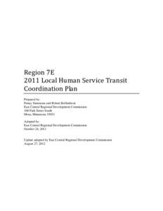 Microsoft Word[removed]Update Region 7E 2011 Local Human Service Transit Coordination Plan Draft[removed]