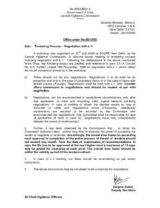 No.005/CRD/12 Government of India Central Vigilance Commission ******* Satarkta Bhawan, Block-A, GPO Complex, I.N.A,
