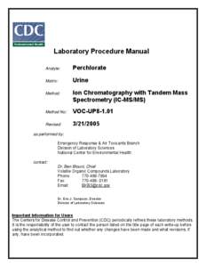 Laboratory Procedure Manual