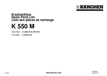 Ersatzteilliste Spare Parts List Liste des pièces de rechange K 550 M