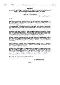 Agreement in the form of an Exchange of Letters between the European Union and the Russian Federation relating to the introduction or increase of export duties on raw materials