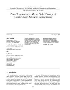 Volume 101, Number 4, July–August[removed]Journal of Research of the National Institute of Standards and Technology [J. Res. Natl. Inst. Stand. Technol. 101, [removed]Zero-Temperature, Mean-Field Theory of