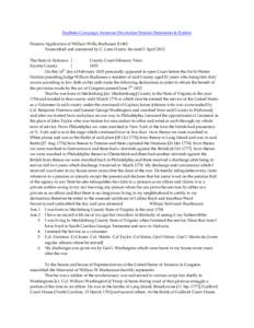 Southern Campaign American Revolution Pension Statements & Rosters Pension Application of William Willis Buchanan R1401 Transcribed and annotated by C. Leon Harris. Revised 5 April[removed]The State of Alabama } County Cou