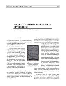 Bull. Hist. Chem., VOLUME 30, NumberPHLOGISTON THEORY AND CHEMICAL REVOLUTIONS