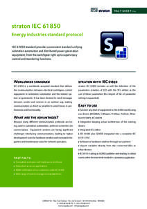 fact sheet #02  straton IECEnergy industries standard protocol IECstandard provides a consistent standard unifying substation automation and distributed power generation