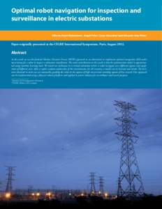 Boletín IIE octubre-diciembre-2014 Artículo de investigación Optimal robot navigation for inspection and surveillance in electric substations