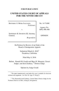 FOR PUBLICATION  UNITED STATES COURT OF APPEALS FOR THE NINTH CIRCUIT  BISTERMU S. MORA SALGADO,