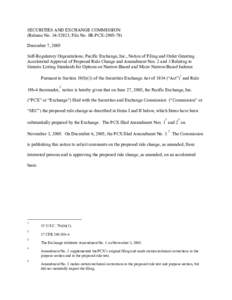 Notice of Filing and Order Granting Approval of Proposed Rule Change and Amendment Nos. 2 and 3 Relating to Generic Listing Standards for Options on Narrow-Based and Micro Narrow-Based Indexes; Rel. No[removed], File No