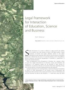 Space and Education  Legal Framework for Interaction of Education, Science and Business
