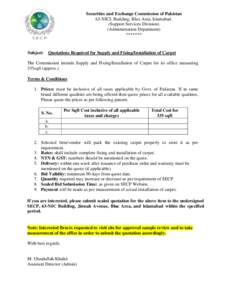 Auction theory / Auctioneering / Carpet / Price / First-price sealed-bid auction / Quote / Quotation mark glyphs / Pakistan / Economy of Pakistan / Business / Securities and Exchange Commission of Pakistan