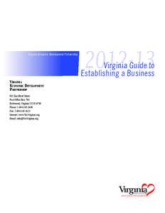 Virginia Economic Development PartnershipVirginia Guide to Establishing a Business