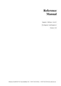 Reference Manual Inspecta - Software - Level 1 For Inspecta 3 and Inspecta 4 Version 1.0.8