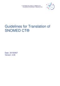 Guidelines for Translation of SNOMED CT®