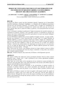 Journal Algérien des Régions Arides  N° Spécial 2013 RISQUE DE CONTAMINATION DES EAUX SOUTERRAINES PAR LES NITRATES EN REGIONS ARIDES; CAS D’ELGHROUS