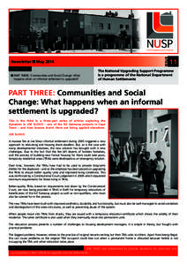 NUSP Newsletter ISSUE  National Upgrading Support Programme
