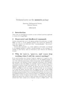 Technical notes on the amsmath package American Mathematical Society Michael Downes[removed]