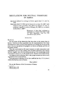 Regulations for neutral territory in Samoa