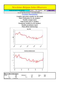 Newsletter Belgian Solar Observers Results and news for solar observers Volume 15 Number Franky Dubois Poelkapellestraat 39 langemark 8920