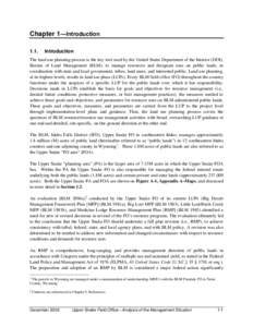 Chapter 1—Introduction 1.1. Introduction  The land use planning process is the key tool used by the United States Department of the Interior (DOI),