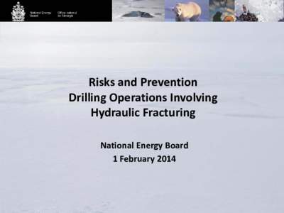 Risks and Prevention Drilling Operations Involving Hydraulic Fracturing National Energy Board 1 February 2014