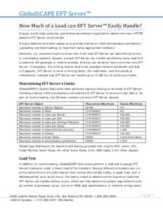 EFT Server / GlobalSCAPE / Software testing / Windows Server / Server / Hard disk drive / Load testing / VMware ESX / Client–server model / Computing / Software / Computer hardware