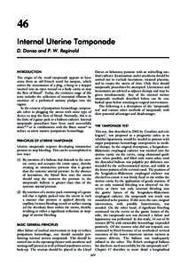 46 Internal Uterine Tamponade D. Danso and P. W. Reginald INTRODUCTION
