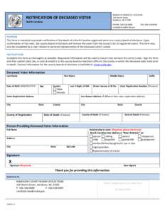 Notification of Deceased Voter