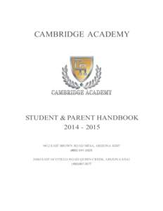    CAMBRIDGE ACADEMY STUDENT & PARENT HANDBOOK[removed]