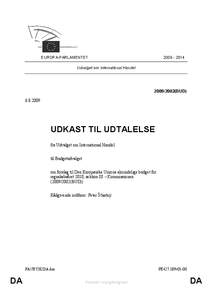 [removed]EUROPA-PARLAMENTET Udvalget om International Handel[removed]BUD)